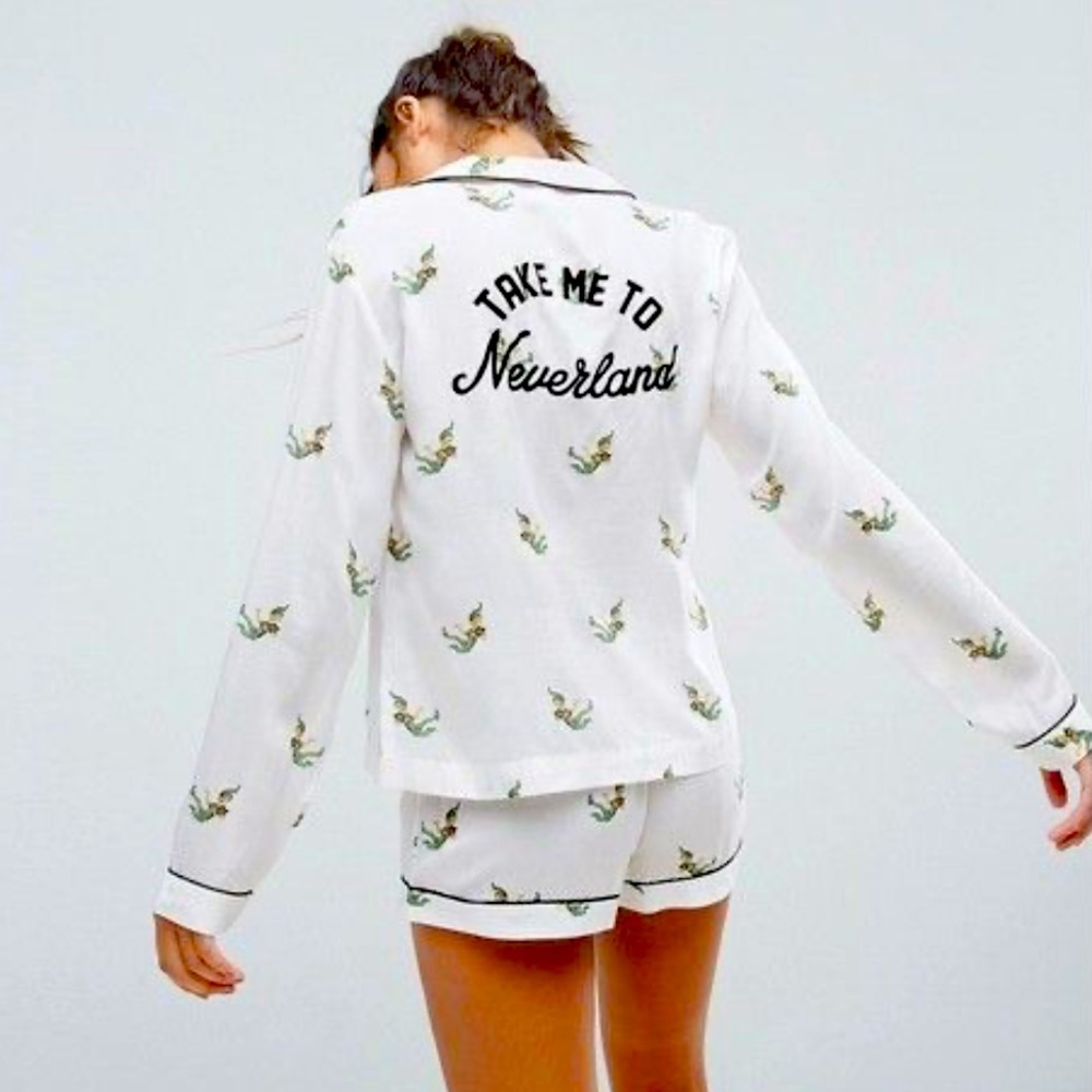 ASOS Peter Pan Embroidered Shirt & Short
Pajama Set
